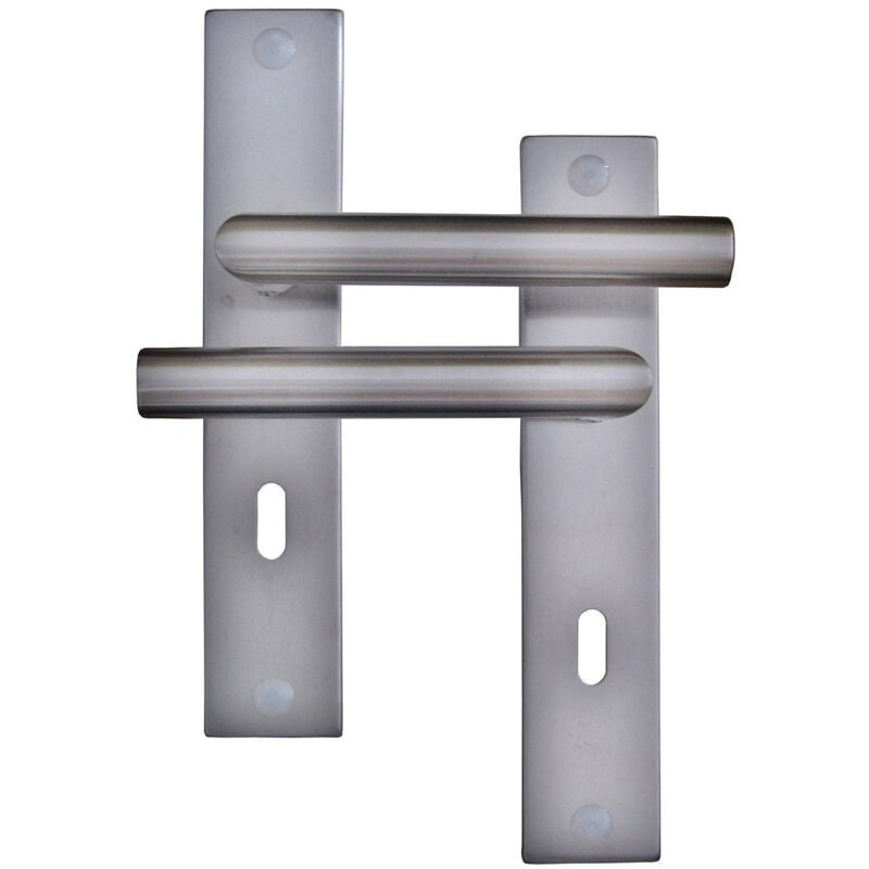 Poignées de porte trou clé Diego carré alu - b beauty Mr Bricolage