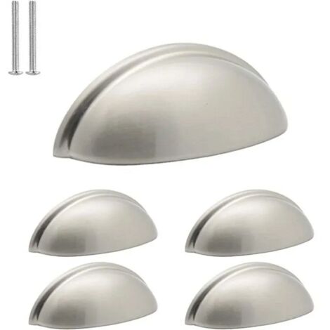 Poignées de poubelle de cuisine, poignées d'armoire, nickel brossé - centres de trou de 3 po (paquet de 5)