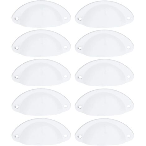 Poignées de tiroir en laiton vieilli, 10 boutons coquillage pour meuble de cuisine et commode antique