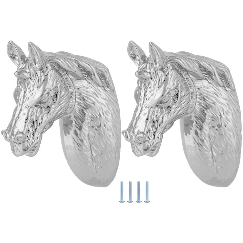 Poignées de tiroir et poignées 2 ensembles poignées d'armoire élégantes modernes tête de cheval tirer cuisine armoire porte tiroir bouton