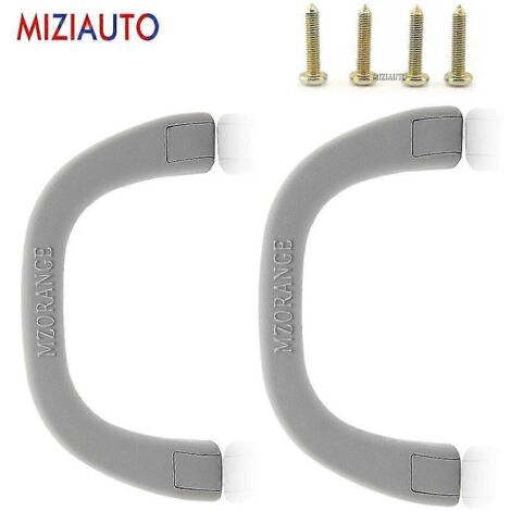 Poignées de toit pour montant A (gauche et droite) compatibles Mitsubishi Pajero, Shogun et Montero V31, V32, V33, V73 et V77 (1991-2006) - Accessoires de style automobile - 1 paire (gris)