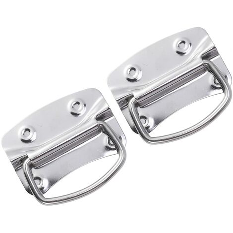 Poignées de traction d'acier inoxydable de 2pcs poignées robustes résistantes de coffre pour la porte de boîte à outils