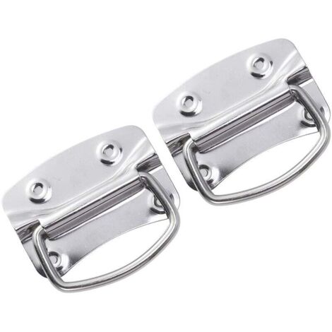 Poignées de traction d'acier inoxydable de 2pcs poignées robustes résistantes de coffre pour la porte de boîte à outils