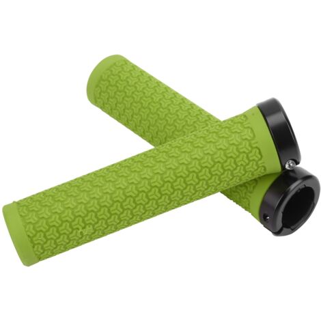 Poignées de vélo VTT ZTTO antidérapantes avec système de verrouillage, en caoutchouc durable vert