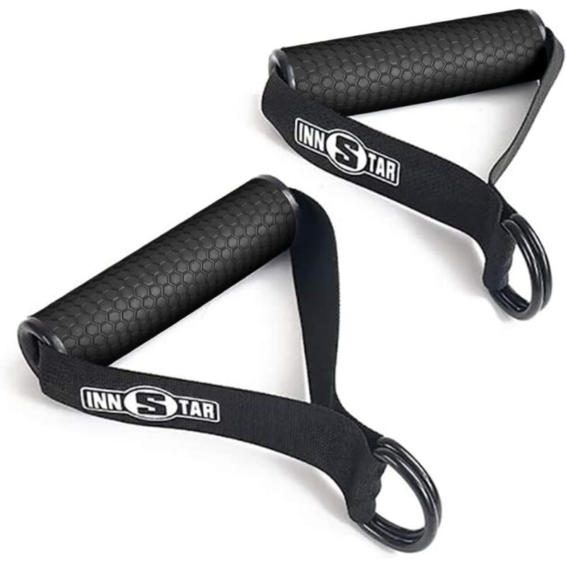 Poignées d'exercice ultra-robustes, bandes de résistance pour appareils à câbles avec poignées en ABS, sangle de fitness, poignée étrier, fixation de