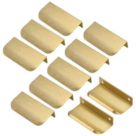 Poignées dorées invisibles, 10 pièces Poignées dorées Poignées de meubles dorées Poignées de meubles invisibles entraxe 64mm