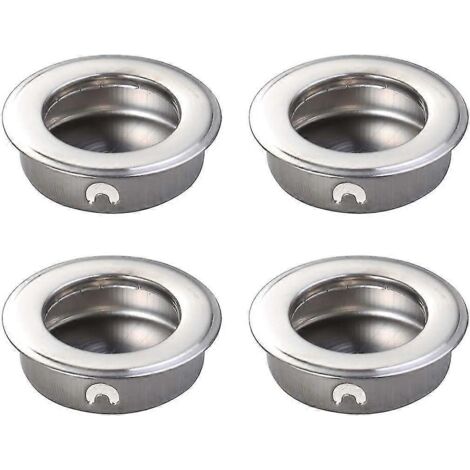Poignées encastrées plates en acier inoxydable pour portes coulissantes et tiroirs, lot de 4, 35 mm