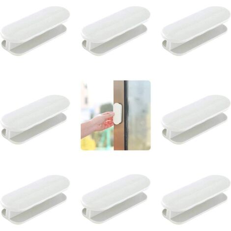 Poignées et serrures autocollantes instantanées pour portes et fenêtres - Accessoires créatifs pour portes vitrées (8 pièces, blanc) KLB-AquaForge