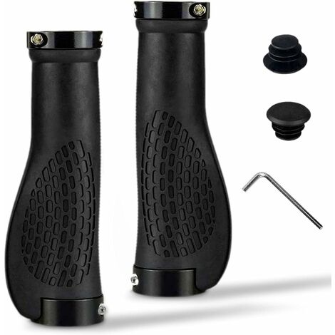 Poignées Guidon Vélo Caoutchouc Antidérapant Poignées de Vélo Ergonomique Poignées de Guidon, pour VTT, vélo de Trekking, vélo électrique, vélo de Cross