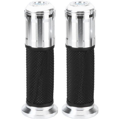 Poignées moto universelles antidérapantes 22 mm (argent)