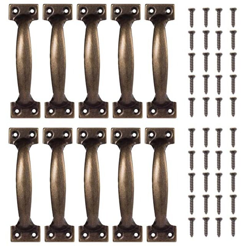 Poignées Poignee de Meuble 10Pcs Poignées d'Armoires de Cuisine Vintage Bouton de Porte Poignee Rétro en Bronze pour Armoires de Cuisine