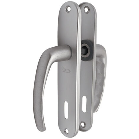 Poignées pour Baie vitrée, Plaque, Clé L, Aluminium Gris, Carré 7 mm, Fenêtre