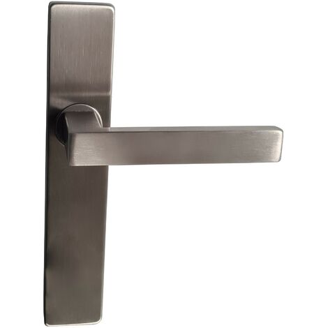 Klose Besser – Poignée de porte d'entrée à cylindre inox 304 – Plaque carrée 40 x 218 mm – Entraxe 195 mm – Angle vif – Anti-corrosion