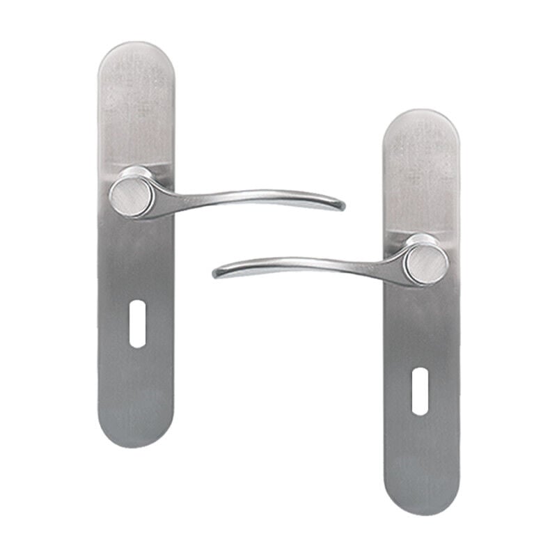 Store Menuiserie - Poignées de Porte, Clé l, Sans Perçage, Argent, pour Porte d'Intérieur, Système sans Trou