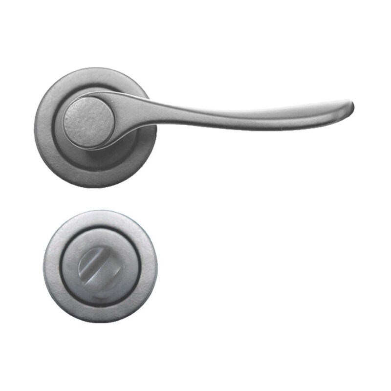 Store Menuiserie - Poignées de Porte, Sans Perçage, Rosace Argent, Metal Gris, Fermeture par Condamnation