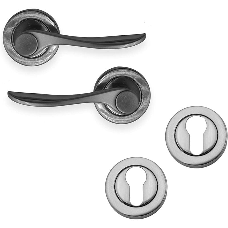 Poignée rosace argent Cylindre