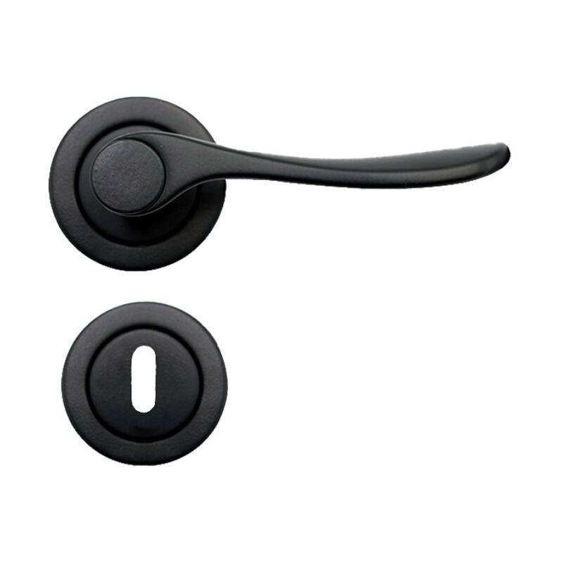 Store Menuiserie - Poignées de Porte, Sans Perçage, Rosace Noires, Métal Mat, Clé l, Système sans Perçage