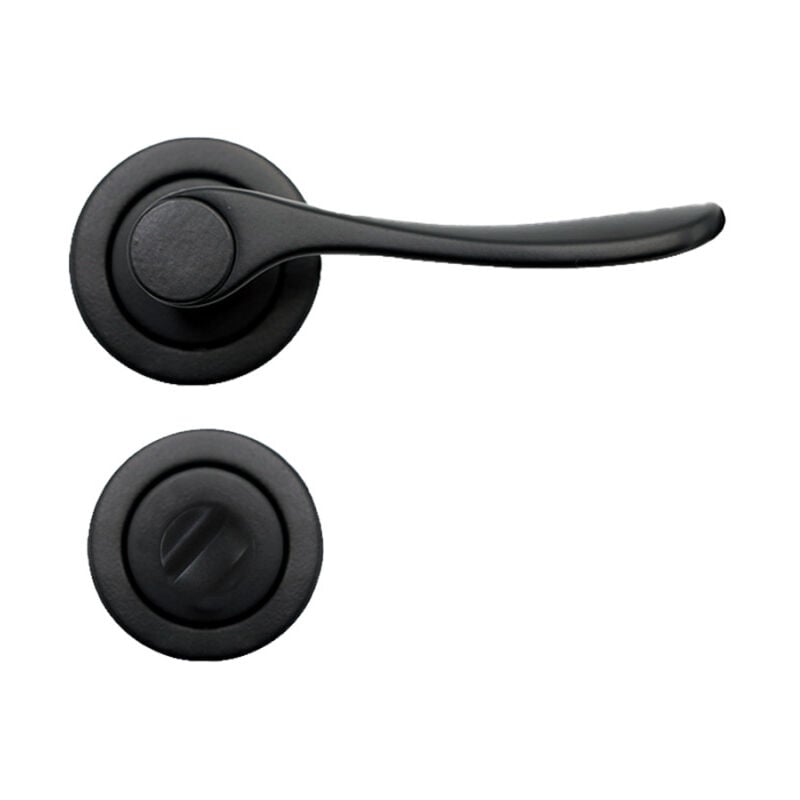 Store Menuiserie - Poignées de Porte, sans Perçage, Rosace Noires, Métal, pour Porte intérieur, Système Sans Perçag