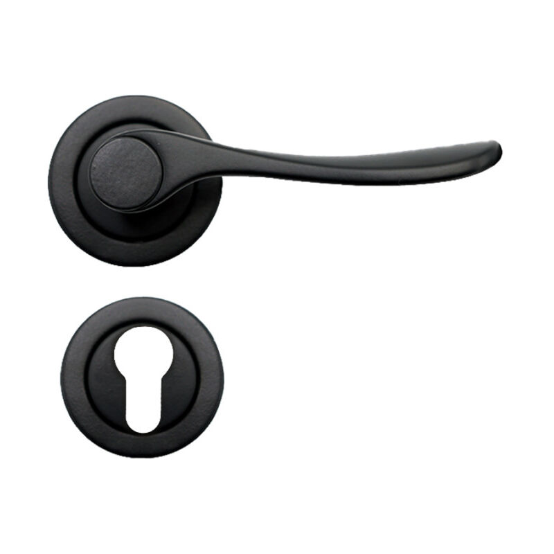 Store Menuiserie - Poignées de Porte sans Perçage Rosace Noires - Paire de Boutons de Porte Design Classique en Métal Mat - Cylindre