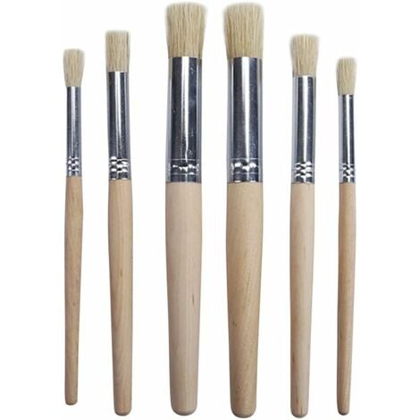 CESIECLEFOU poils pinceaux peinture professionnelle pinceau manche en bois brosses pour huile acrylique aquarelle peinture 6pcs