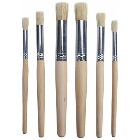poils pinceaux peinture professionnelle pinceau manche en bois brosses pour huile acrylique aquarelle peinture 6pcs-LIAIKI