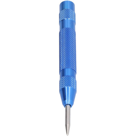 Poinçon de centrage automatique en acier trempé, pointe amovible, force réglable pour perçage précis - Bleu