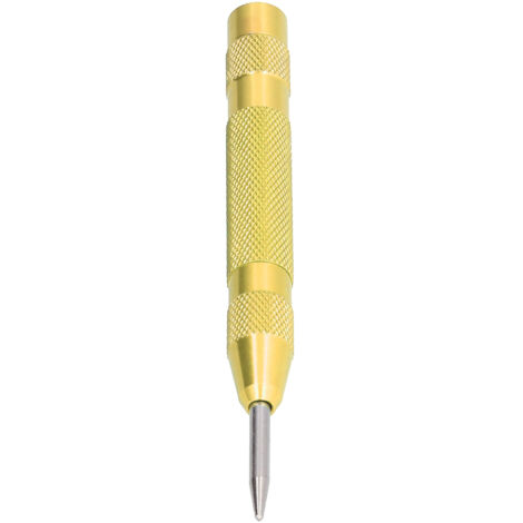 Poinçon de centrage automatique en acier trempé, pointe amovible, force réglable pour perçage précis - Jaune