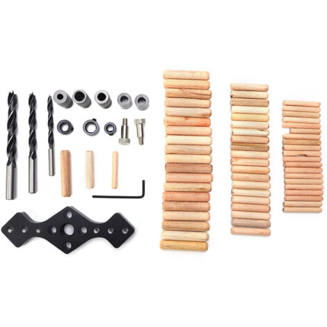 Poinçon de repérage droit pour perçage précis, embout en bois et douille de perceuse, outil menuiserie professionnel noir