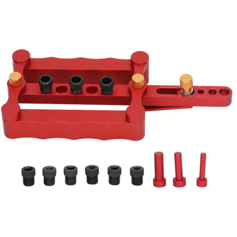 Poinçon de Repérage Robuste Anti-Corrosion pour Bois, Gabarit de Perçage en Menuiserie Rouge