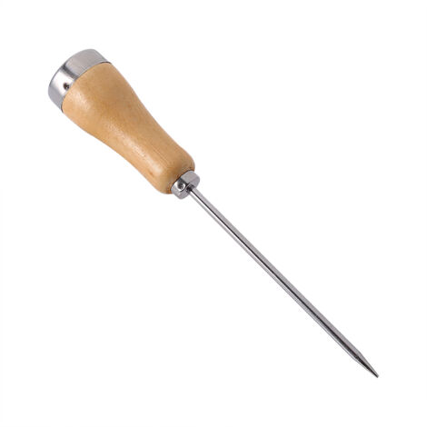 Poinçon en acier inoxydable pour bar et cuisine - Manche en bois - Outil multifonction pour glace et bois