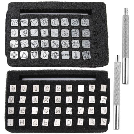Poinçon en alliage de zinc pour impression sur cuir DIY, outil de gaufrage lettre/chiffre 6mm motifs insectes