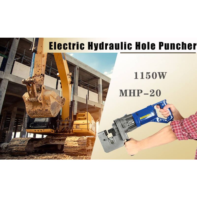 Poinçonneuse hydraulique électrique, poinçonneuse pour tôle d'acier, tôle d'aluminium, Φ1/4« -4/5 ». Machine à poinçonner, perceuse de trous 2-3s