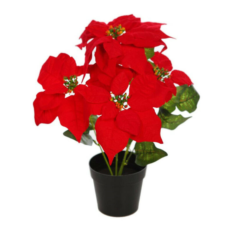 

Flor De Pascua Artificial 4 Flores Rojas