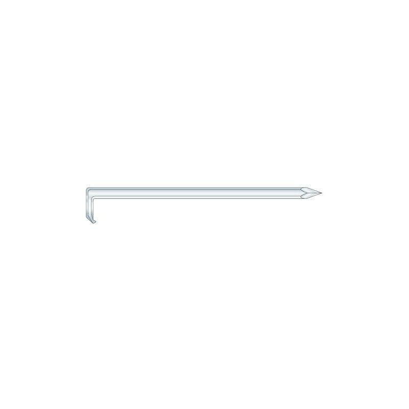 Pointe cannelée crochet tête en l - Acier galvanisé à chaud 6.0x230 mm - Boite de 75