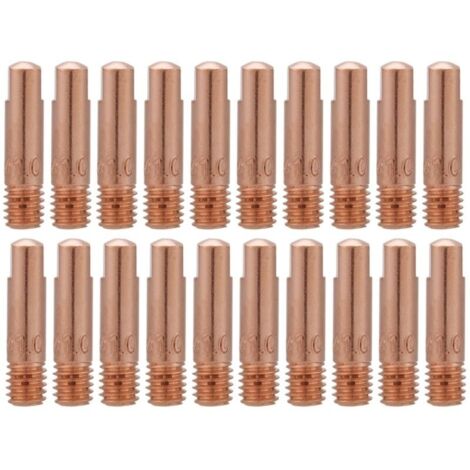 Pointe de contact en cuivre 20 pièces, pour consommables de torche de soudage MIG/MAG 15AK (1,0 mm)