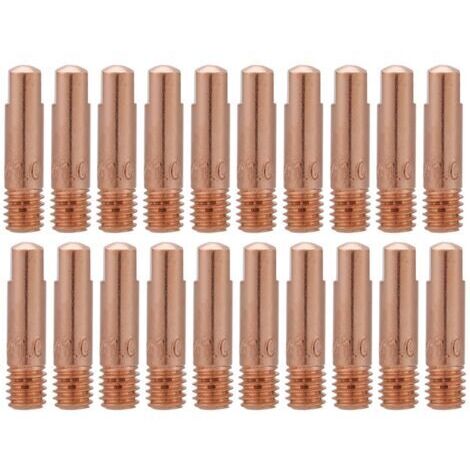 Pointe de contact en cuivre 20 pièces, pour consommables de torche de soudage MIG/MAG 15AK (1,0 mm)