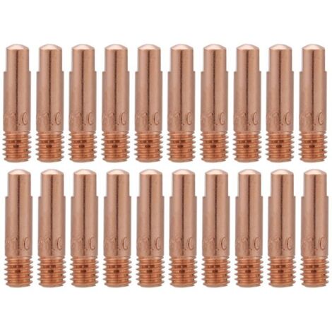 Pointe de contact en cuivre 20 pièces pour consommables de torche de soudage MIG/MAG 15AK (10 mm)