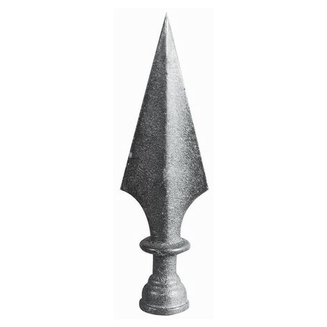 Pointe de lance flèche - H185mm L55mm base creuse ronde Ø16mm - Fonte - À coller  - DECO FER FORGE