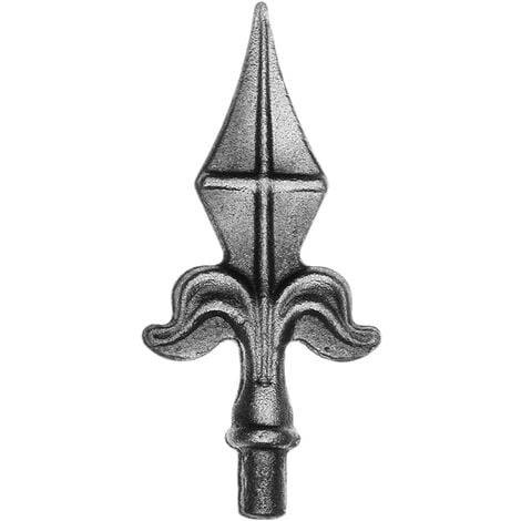 Pointe de lance - H130mm L57mm Ø12mm - Avec tige pour mânchonner dans un tube creux - Fer forgé - À souder - DECO FER FORGE