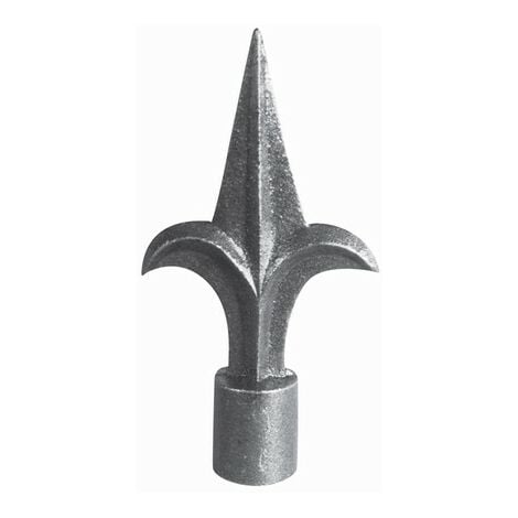 Pointe de lance - Hauteur 120mm Largeur 80mm base ronde creuse Ø16mm - Fonte - À coller - DECO FER FORGE