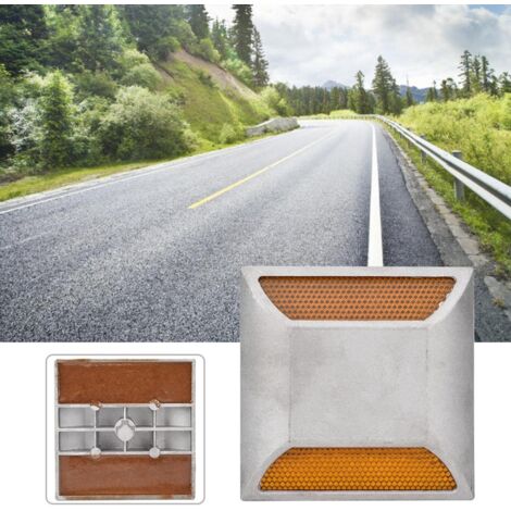 Pointe de Signalisation LED Réfléchissante en Aluminium Moulé avec Double Protubérance et Perles pour Marquage Routier