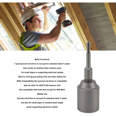 Pointe d'enfoncement de tige de mise à la terre, modèle 45mm avec adaptateur SDS PLUS, en acier forgé pour marteau perforateur
