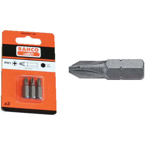 Pointe Phillips BAHCO S-PH1x2559S/PH1-3P Blister 3 Unités
