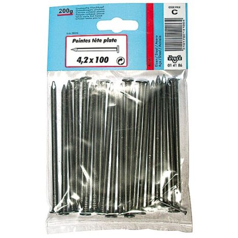 Pointe Tp Acier Brut 4,9x110 Sachet  200 Gr  - Vynex
