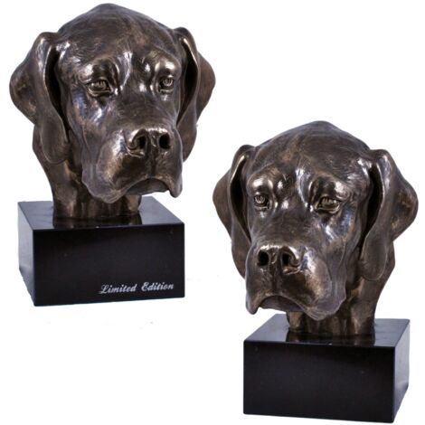 Pointer: estatuilla de perro, busto sobre base de piedra, escultura, trofeo para la exposición de perros de Art-Dog