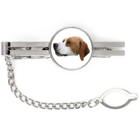 Pointer - fermacravatta geometrico con foto e scritta Art-Dog
