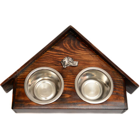Pointer - Holzständer mit Hundenäpfen, dekorative Hundenäpfe, Geschenk zur Adoption eines Hundes von Art-Dog