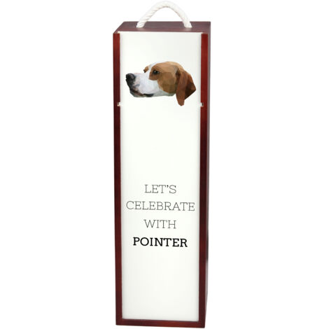 Pointer - une boîte géométrique avec photo et inscription pour le vin d'Art-Dog