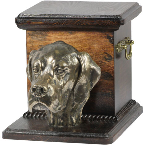 Pointer - une urne pour les cendres de chien avec une statuette, une urne élégante pour un chien, une urne unique avec un buste de chien d'Art-Dog