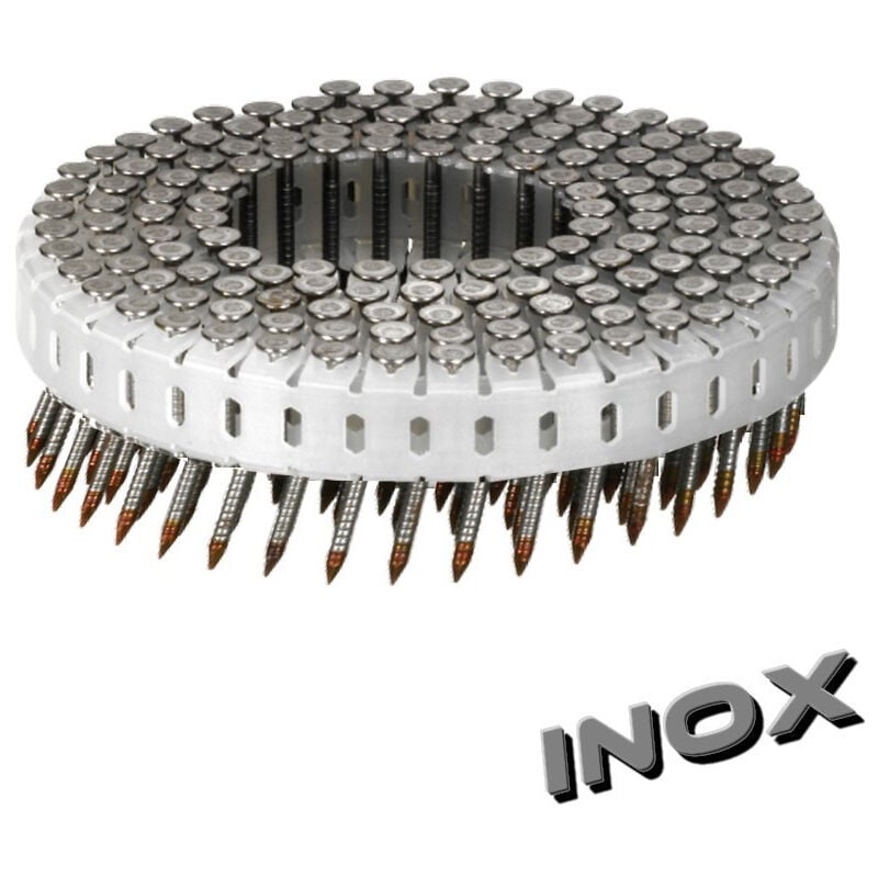 Arcas - Pointes 16° - 2.8x35 mm - Annelées Inox en rouleaux plats pvc - Carton de 8400 clous - arca - SPRS2835AITP7